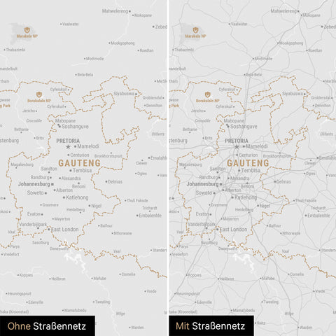 Mapa Południowej Afryki TRAVEL® Canvas z pinezkami – Ciemna czerń