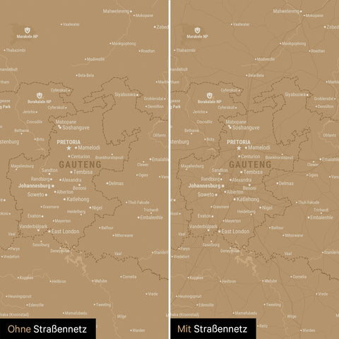 Mapa Południowej Afryki TRAVEL® Canvas z pinezkami – Sonar Black