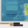 Topographic map of Europe for pinning with personalization in vintage style