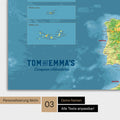 Topografische Europakarte Poster  mit Personalisierung im Vintage-Stil