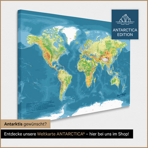 Topograficzna mapa świata z pinezkami TRAVEL® – Multicolor Topo
