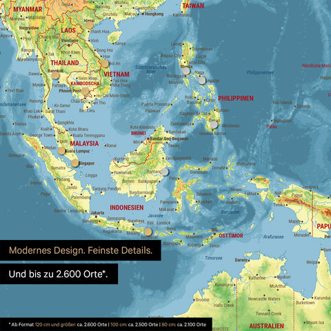 Topographic World Map TRAVEL® Magnetic Poster – Multicolor Topo
