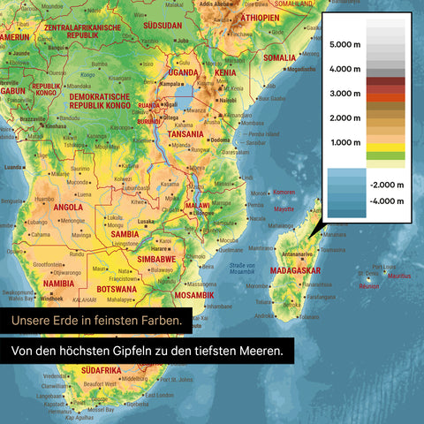 Topographic World Map TRAVEL® Magnetic Poster – Multicolor Topo