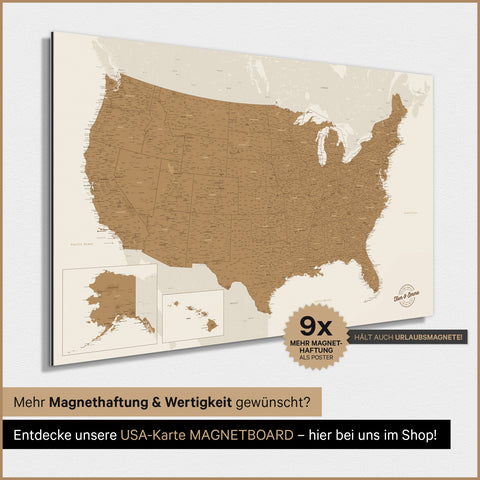 Mapa USA TRAVEL® Plakat magnetyczny – w 21 kolorach