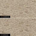 USA Amerika Karte Pinn-Leinwand in Beige optional mit dem Straßennetz der größten Highways und Interstates