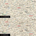 USA Amerika Karte Pinn-Leinwand in Mulitcolor Classic optional mit dem Straßennetz der größten Highways und Interstates