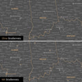 USA Amerika Karte Pinn-Leinwand in Light Gray optional mit dem Straßennetz der größten Highways und Interstates