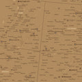 Sehr detaillierte USA Amerika Karte als Papier-Poster zeigt einen Ausschnitt mit Reisezielen in Utah und Colorado