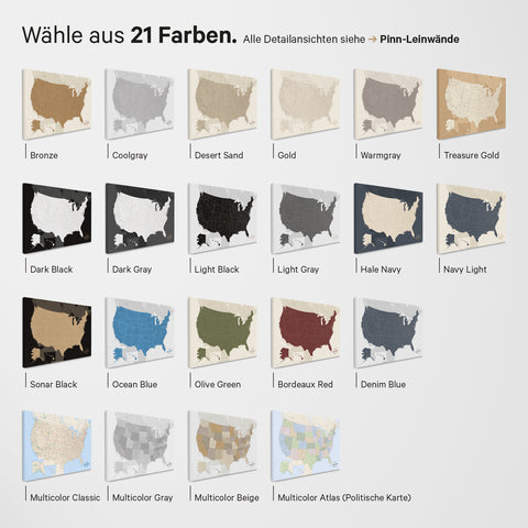 Mapa USA TRAVEL® Premium plakat – w 21 kolorach