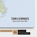 Politische USA Amerika Karte als Pinn-Leinwand in Multicolor Atlas mit Personalisierung als Logo für die gesamte Familie