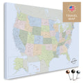 Politische USA Amerika Karte in Multicolor Atlas mit sehr hohem Detailgrad als Pinnwand Leinwand zum Pinnen und Markieren von Reisezielen kaufen