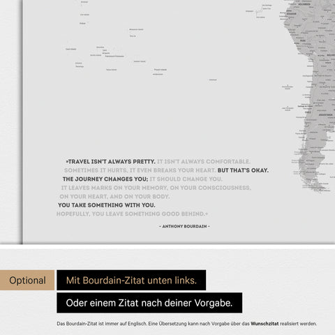 Weltkarte ANTARCTICA® Magnetboard – Coolgray