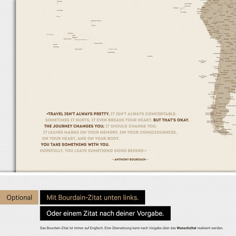 Weltkarte ANTARCTICA® Magnetboard – Desert Sand