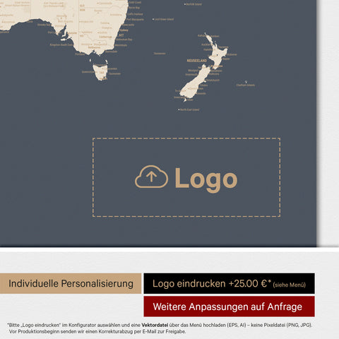 Weltkarte ANTARCTICA® Magnetboard – Hale Navy