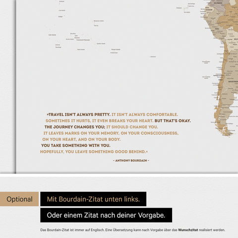 Weltkarte ANTARCTICA® Magnetboard – Multicolor Beige
