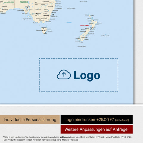 Weltkarte ANTARCTICA® Magnetboard – Multicolor Classic