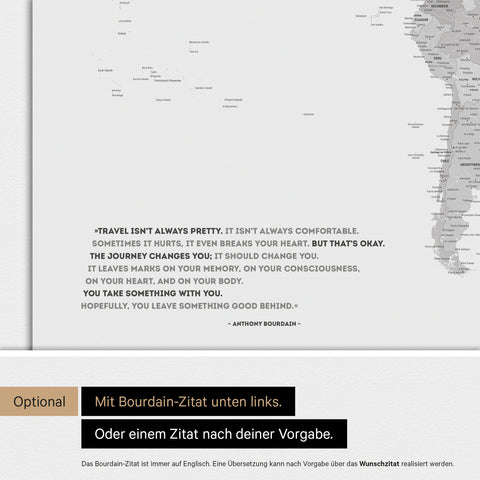 Weltkarte ANTARCTICA® Magnetboard – Multicolor Gray