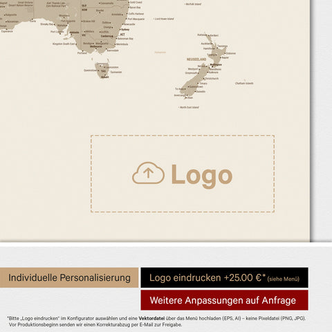 Weltkarte ANTARCTICA® Magnetboard – Multicolor Matt