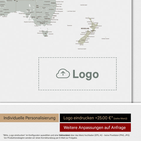 Weltkarte ANTARCTICA® Magnetboard – Multicolor Sage
