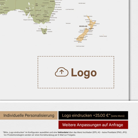 Weltkarte ANTARCTICA® Magnetboard – Multicolor Sienna