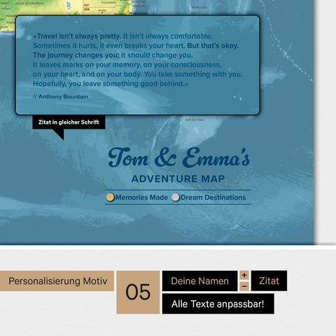 Topografische Weltkarte ANTARCTICA® Magnetboard – Multicolor Topo