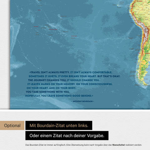 Topografische Weltkarte ANTARCTICA® Magnetboard – Multicolor Topo