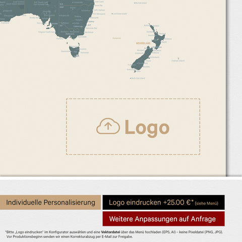 Weltkarte ANTARCTICA® Magnetboard – Multicolor Vivid