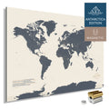 Magnetische Weltkarte ANTARCTICA mit Antarktis als massives Magnetboard in der Farbe Navy Light, in einem modernen, minimalistischem Design zum Pinnen und Markieren von Reisezielen mit Magneten