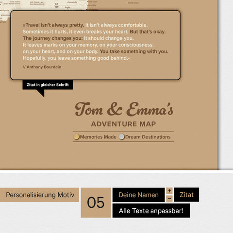 Weltkarte ANTARCTICA® Magnetboard – Treasure Gold