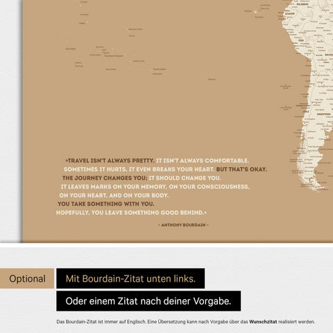 Weltkarte ANTARCTICA® Magnetboard – Treasure Gold