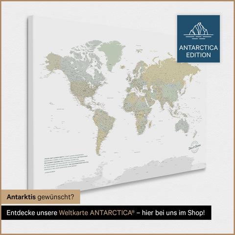Mapa świata z pinezkami TRAVEL® – Multicolor Sage
