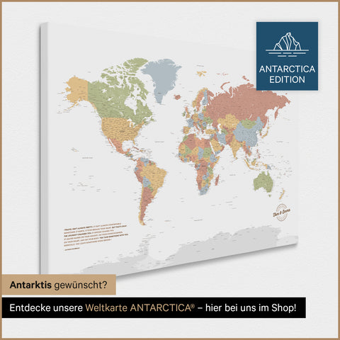 Mapa świata z pinezkami TRAVEL® – Multicolor Sienna