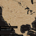 Detail of a world map in Sonar Black showing details from the USA and Canada