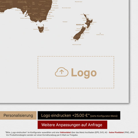World Map TRAVEL® Premium Poster – Brown