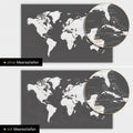 World map in dark gray color with two-dimensional sea depths