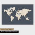 World map in neutral standard design and color Hale Navy (gold-dark blue)