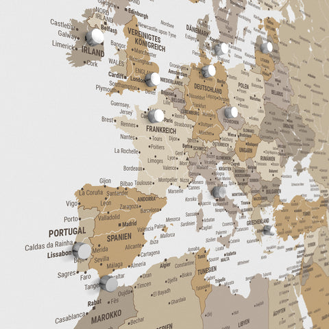 World Map TRAVEL® Magnetic Poster – Multicolor Beige
