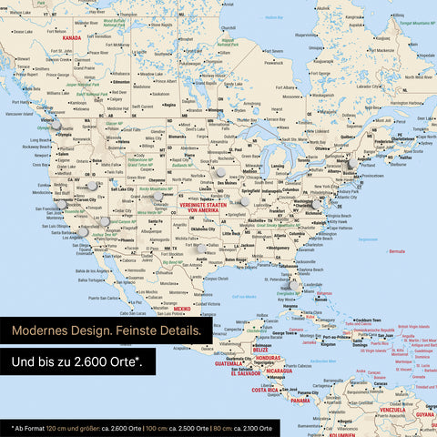 Pinning travel destinations on a magnetic world map as a magnet poster in Multicolor Classic