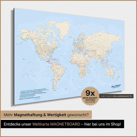 World Map TRAVEL® Magnetic Poster – Multicolor Classic