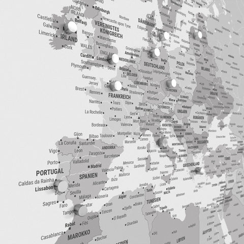 World Map TRAVEL® Magnetic Poster – Multicolor Gray