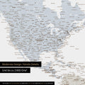 Pinning travel destinations on a magnetic world map as a magnet poster in Multicolor Light