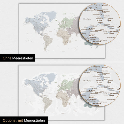World Map TRAVEL® Magnetic Poster – Multicolor Light