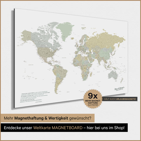 World Map TRAVEL® Magnetic Poster – Multicolor Sage