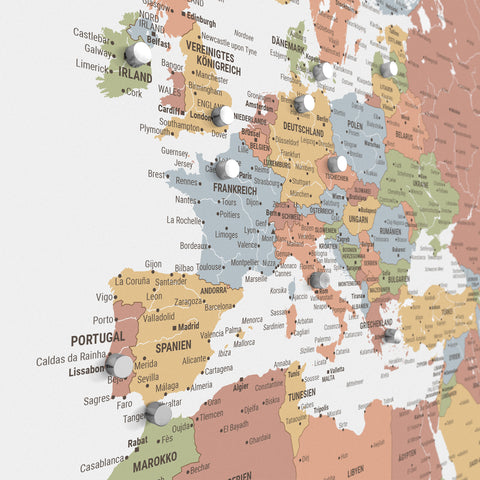 World Map TRAVEL® Magnetic Poster – Multicolor Sienna