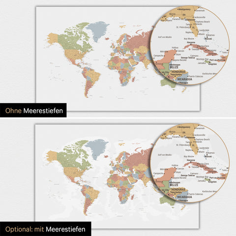 World Map TRAVEL® Magnetic Poster – Multicolor Sienna