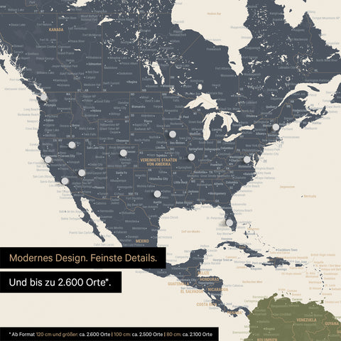 Pinning travel destinations on a magnetic world map as a magnet poster in multicolor vivid