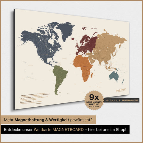 World Map TRAVEL® Magnetic Poster – Multicolor Vivid