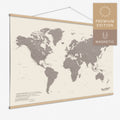 Magentische Weltkarte in Warmgray (Braun-Grau) als Magnet-Poster kaufen