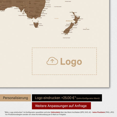 World Map TRAVEL® Premium Poster – Multicolor Brown