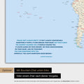 World map in multicolor classic with printed quote by Anthony Bourdain, which can be replaced with any other quote during personalization